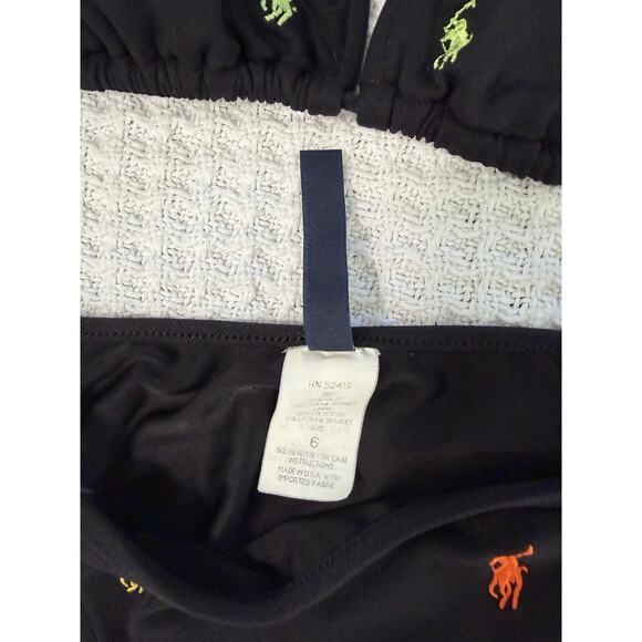 Polo Ralph Lauren Women's Black Icon Pony String Bikini Set Size 6 - Picture 3 of 7